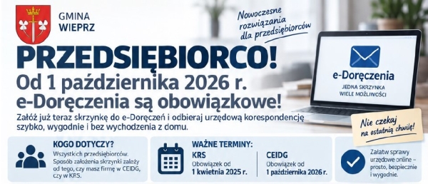 Przedsiębiorco – od 1 października 2026 r. e-Doręczenia obowiązkowe